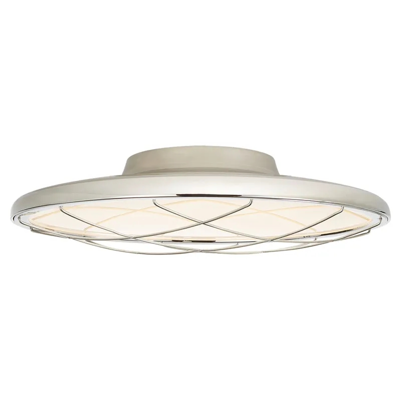 Peter Bristol Dot 16" Caged Flush Mount in Polished Nickel Ceiling Light W16.5" x H4.5"