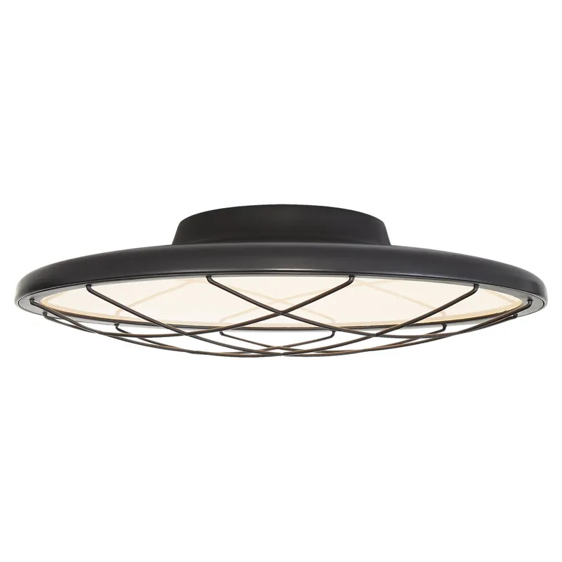Peter Bristol Dot 16" Caged Flush Mount in Matte Black Ceiling Light W16.5" x H4.5"