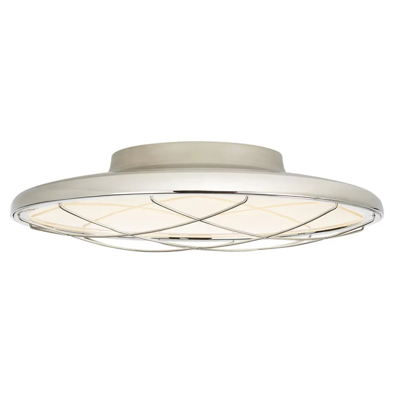 Peter Bristol Dot 13" Caged Flush Mount in Polished Nickel Ceiling Light W13.75" x H3.5"