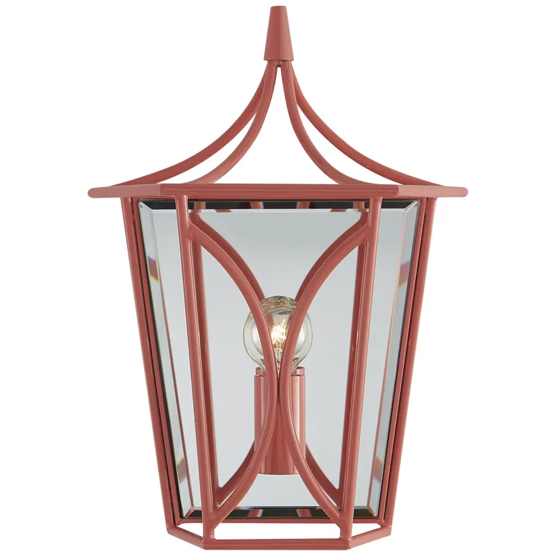 kate spade new york Cavanagh Mini Lantern Sconce in Coral Wall Light W8.5" x H12"