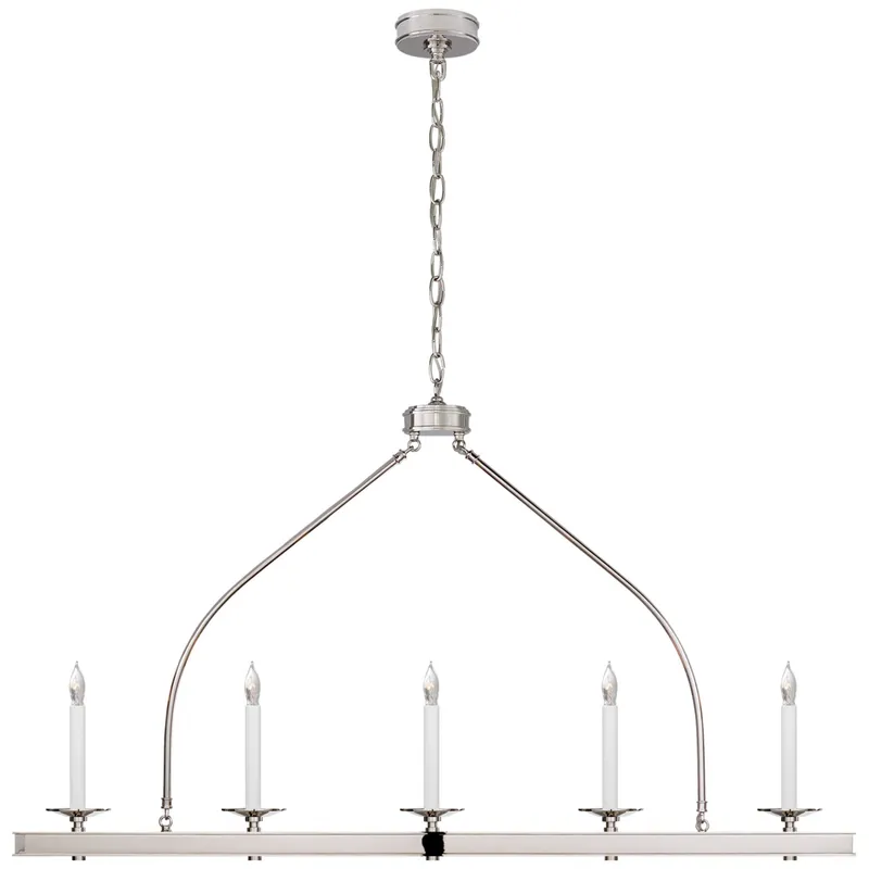 Chapman & Myers Launceton Large Linear Pendant in Polished Nickel Ceiling Light W52"