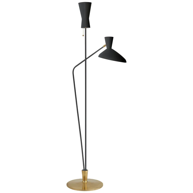 AERIN Austen Large Dual Function Floor Lamp in Black W14" x H70.25"
