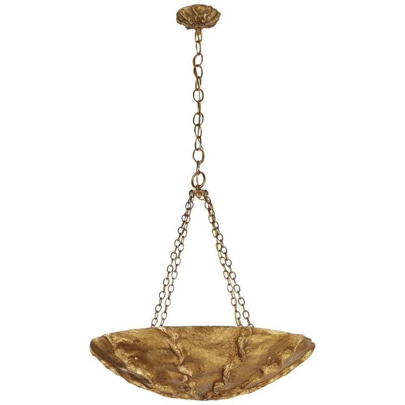 AERIN Benit Medium Sculpted Chandelier in Gild and Gilded Plaster Ceiling Light W32" x H29.75"