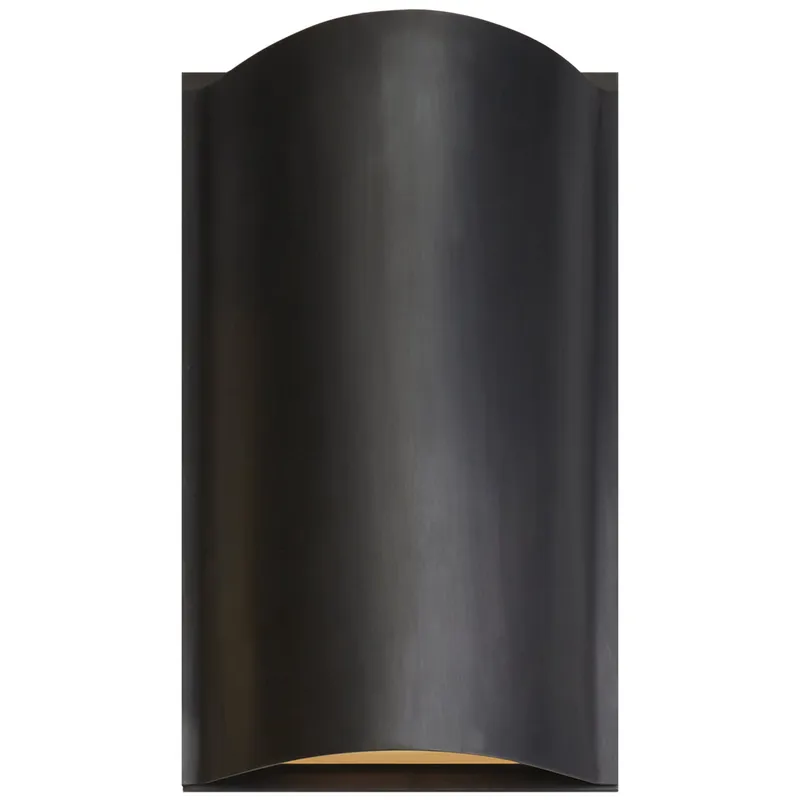 Kelly Wearstler Avant Small Curve Sconce in Bronze with Frosted Glass Wall Light W7" x H11.5"