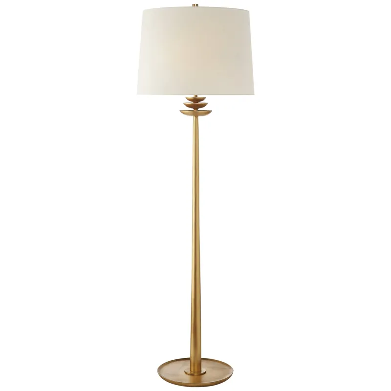 AERIN Beaumont Floor Lamp in Gild with Linen Shade W20" x H62.75"