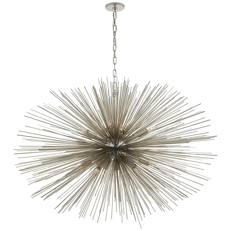 Kelly Wearstler Strada Large Oval Chandelier in Polished Nickel Ceiling Light W50" x H36"