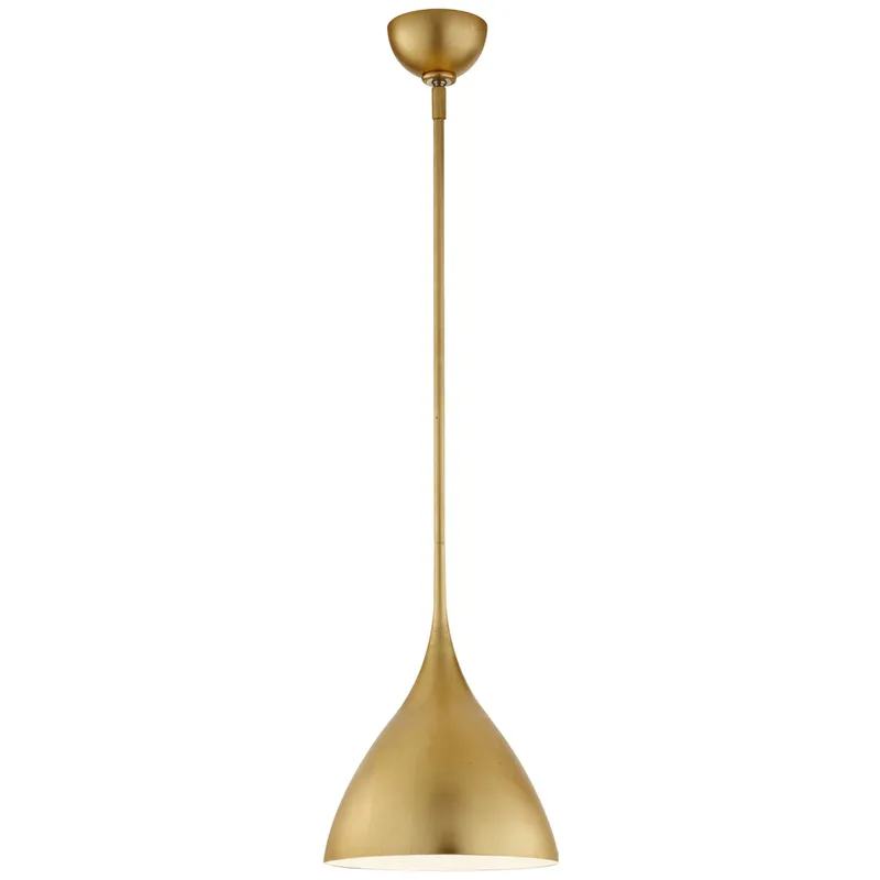 AERIN Agnes Small Pendant in Gild with White Interior Ceiling Light W10"