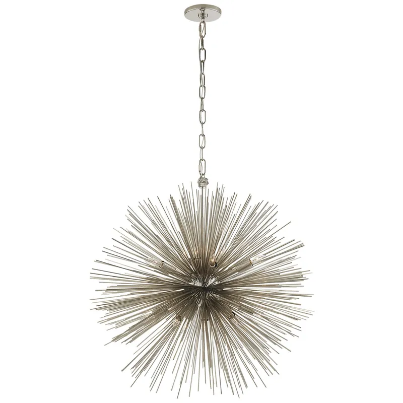 Kelly Wearstler Strada Medium Round Chandelier in Polished Nickel Ceiling Light W28"