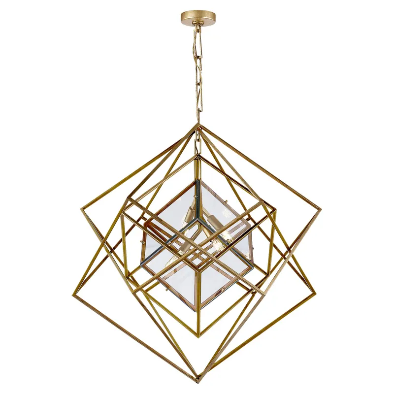 Kelly Wearstler Cubist Medium Chandelier in Gild Ceiling Light W32" x H36.5"