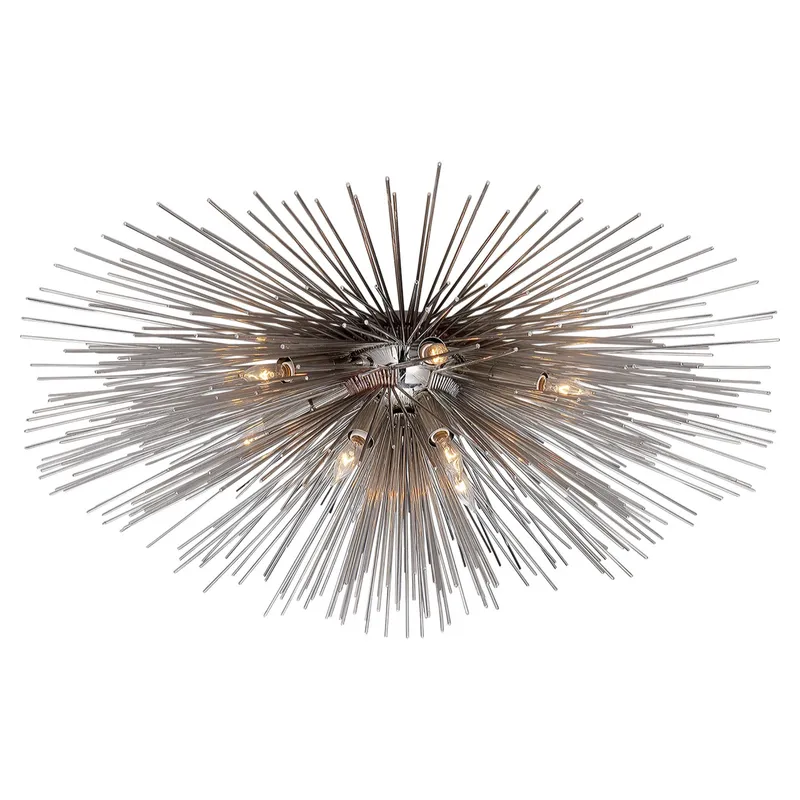 Kelly Wearstler Strada Medium Flush Mount in Polished Nickel Ceiling Light W28" x H11"