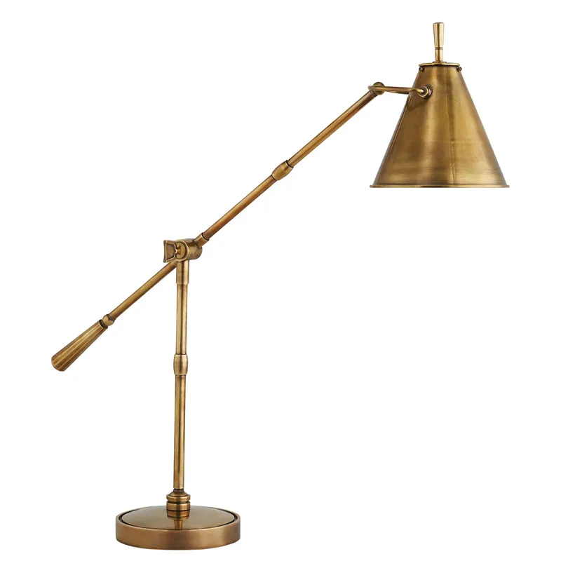 Thomas O'Brien Goodman Table Lamp in Hand-Rubbed Antique Brass H19" - 30"