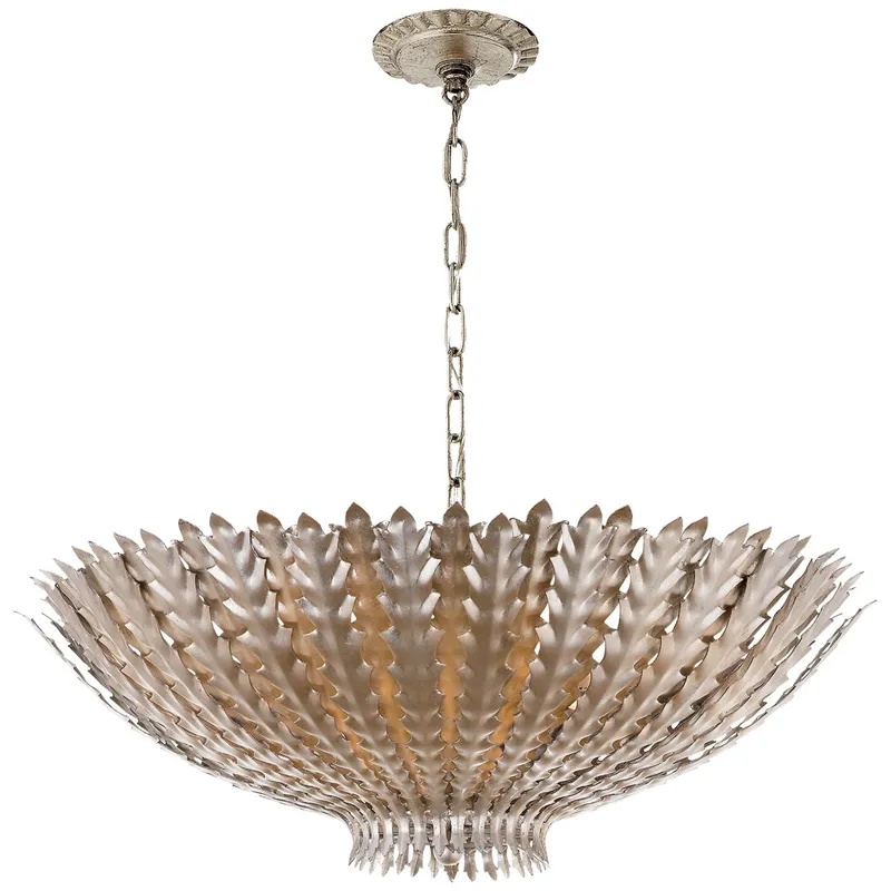 AERIN Hampton Medium Chandelier in Burnished Silver Leaf Ceiling Light W25.5"