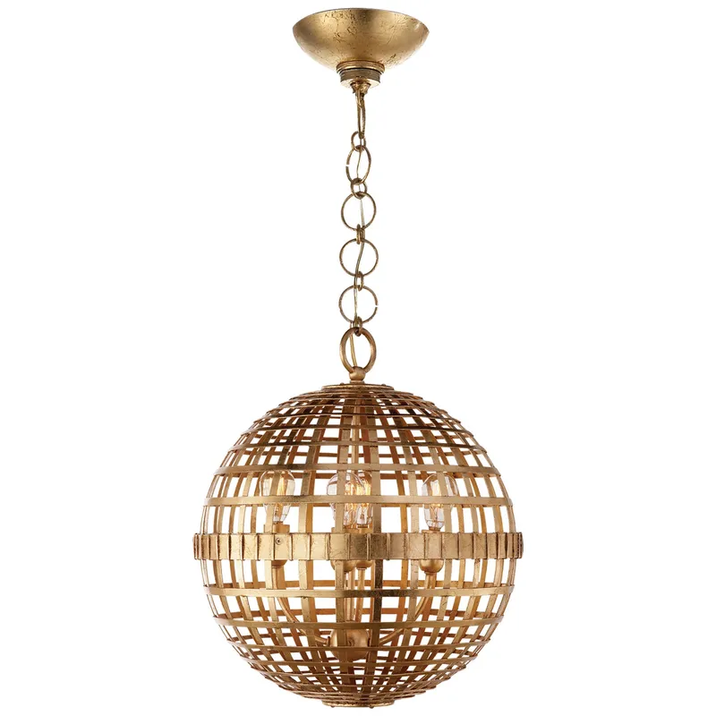 AERIN Mill Small Globe Lantern in Gild Ceiling Light W16" x H18.5"
