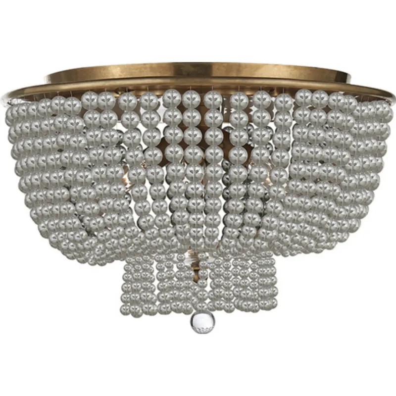 AERIN Jacqueline Flush Mount in Hand-Rubbed Antique Brass with Clear Glass Ceiling Light W18" x H12.25"