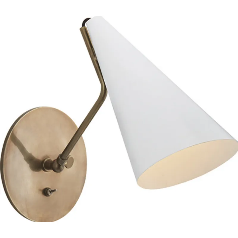 AERIN Clemente Wall Light in Hand-Rubbed Antique Brass with White W6.25" x H10.5"