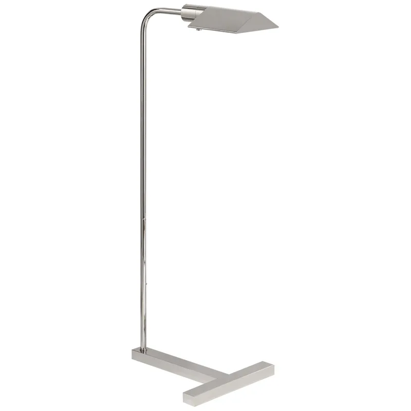 J. Randall Powers William Pharmacy Floor Lamp in Polished Nickel W11" x H36.25" - 41.25"