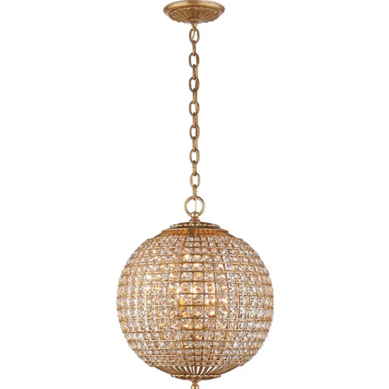 AERIN Renwick Small Sphere Chandelier in Gild with Crystal Ceiling Light W19" x H21.5"
