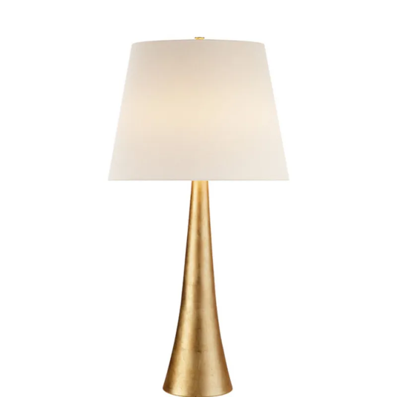 AERIN Dover Table Lamp in Gild with Linen Shade W18" x H34.75"