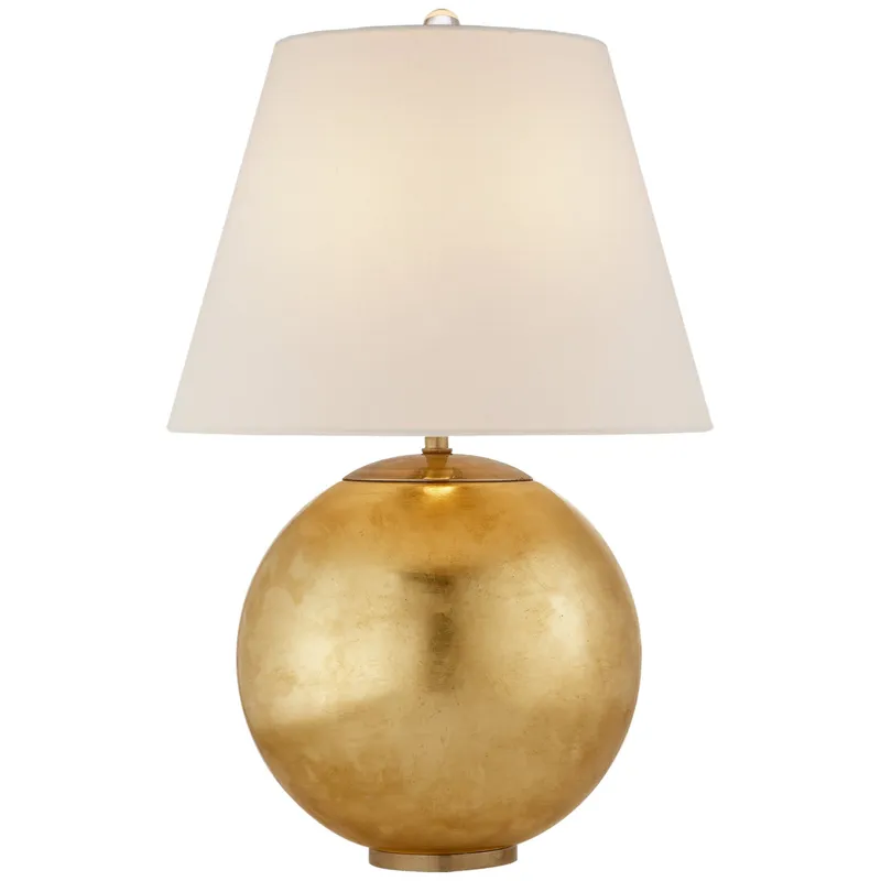AERIN Morton Table Lamp in Gild with Linen Shade W16.5" x H24.5"
