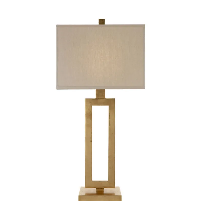 Suzanne Kasler Mod Tall Table Lamp in Gild with Linen Shade W14" x H28"