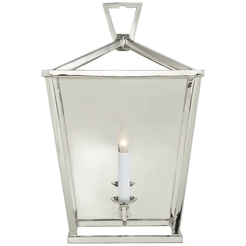 Chapman & Myers Darlana Wall Lantern in Polished Nickel Wall Light W11" x H17"