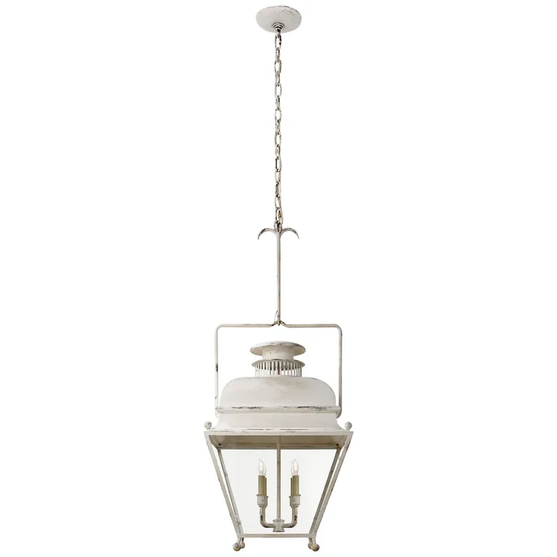 Chapman & Myers Holborn Large Lantern in Old White Ceiling Light W18.25" x H45"