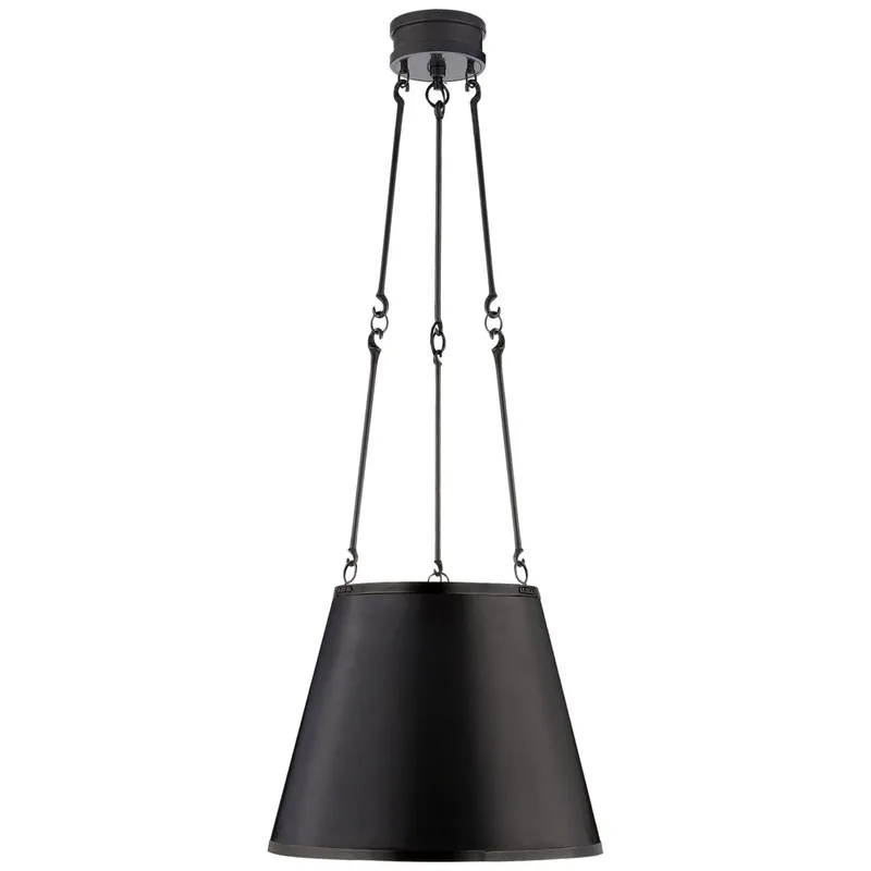 Alexa Hampton Lily Hanging Shade in Gun Metal Ceiling Light W15"