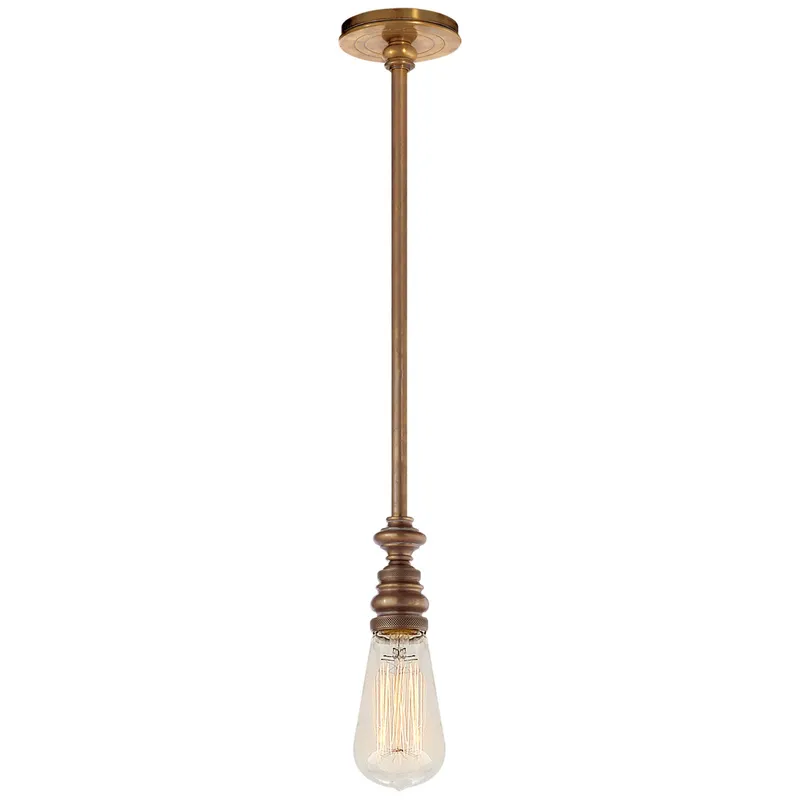 Chapman & Myers Boston Pendant in Hand-Rubbed Antique Brass Ceiling Light W2.25"