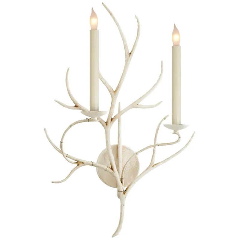Chapman & Myers Branch Sconce in Old White Wall Light W15" x H22.75"