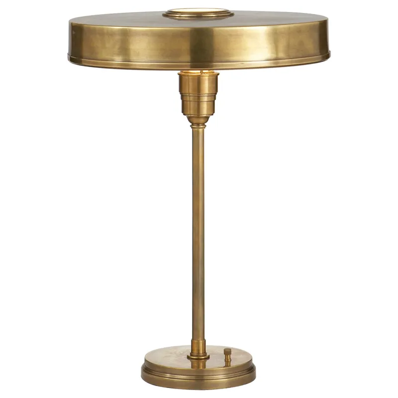 Thomas O'Brien Carlo Table Lamp in Hand-Rubbed Antique Brass W15.5" x H21"