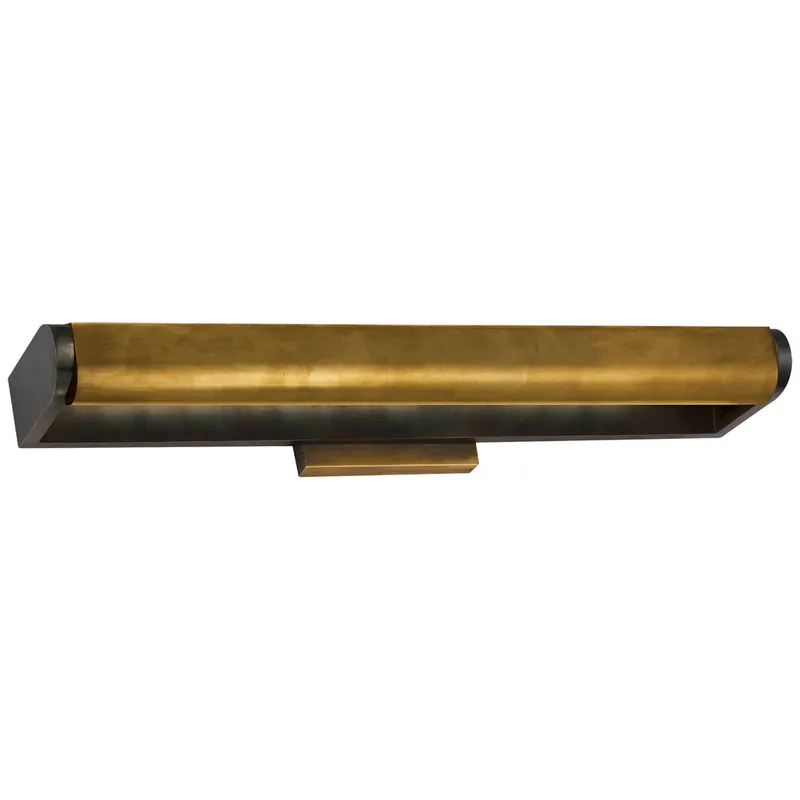 Thomas O'Brien David 24" Art Light in Bronze with Hand-Rubbed Antique Brass Shade Wall Light W24" x H3.75"