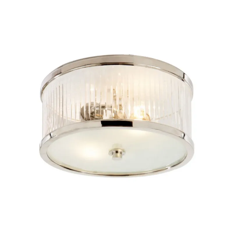 Alexa Hampton Randolph Small Flush Mount in Polished Nickel Ceiling Light W11.25" x H4.5"