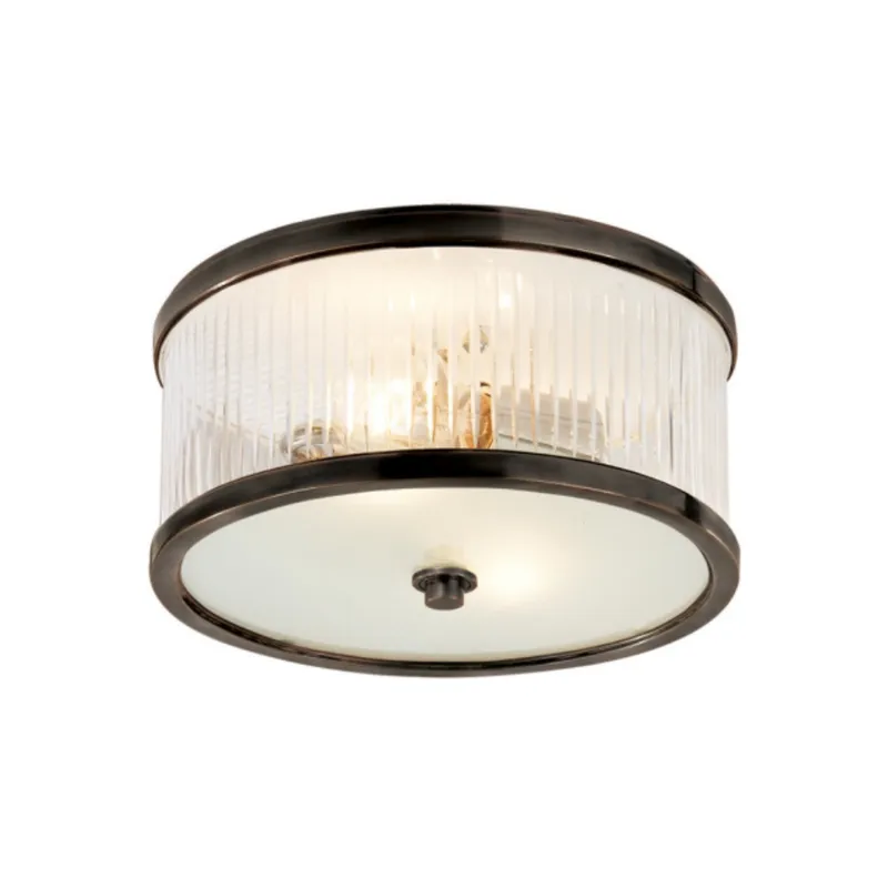 Alexa Hampton Randolph Small Flush Mount in Bronze Ceiling Light W11.25" x H4.5"