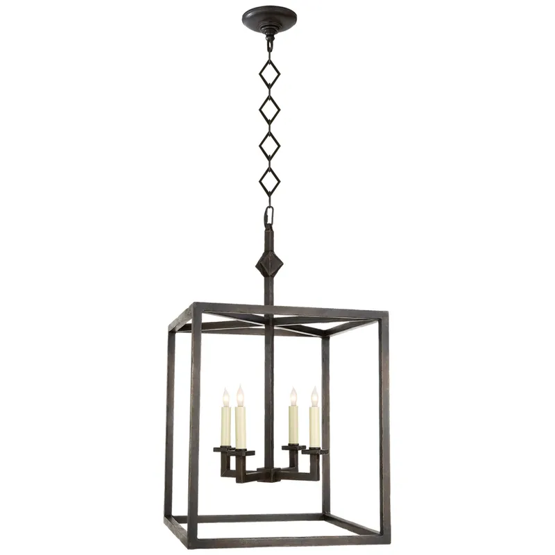 J. Randall Powers Bastien Lantern Aged Iron Ceiling Light W18" x H29"