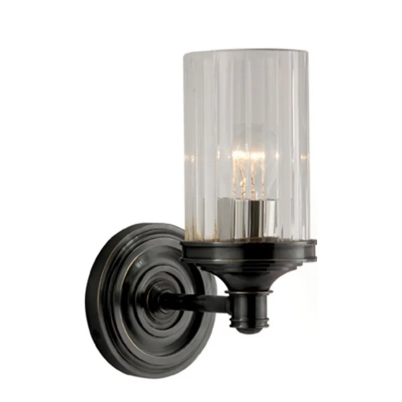 Alexa Hampton Ava Single Sconce in Bronze with Crystal Wall Light W4.5" x H9.25"