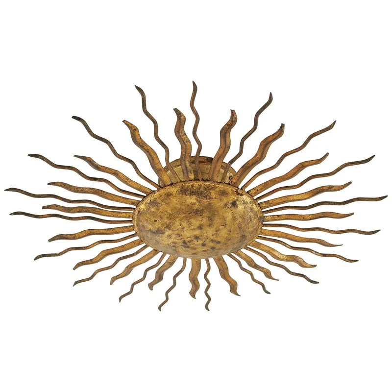 Suzanne Kasler RÃ© Flush Mount in Gilded Iron Ceiling Light W22" x H6"