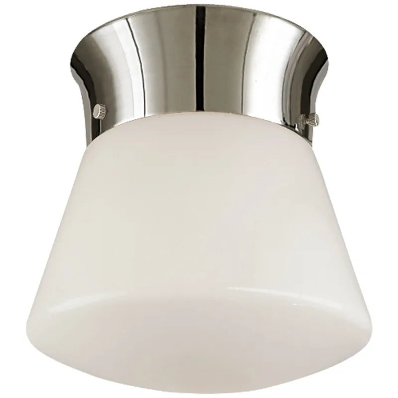 Thomas O'Brien Perry Street Ceiling Light Polished Nickel W9.5" x H9"