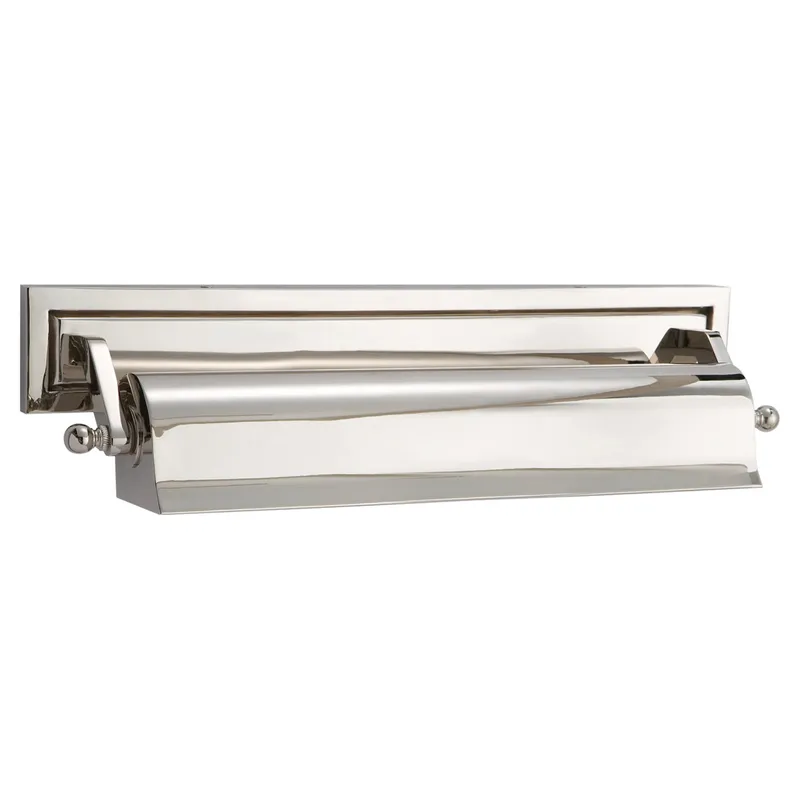 Thomas O'Brien Library 16" Picture Light in Polished Nickel Wall Light W17.5" x H4"