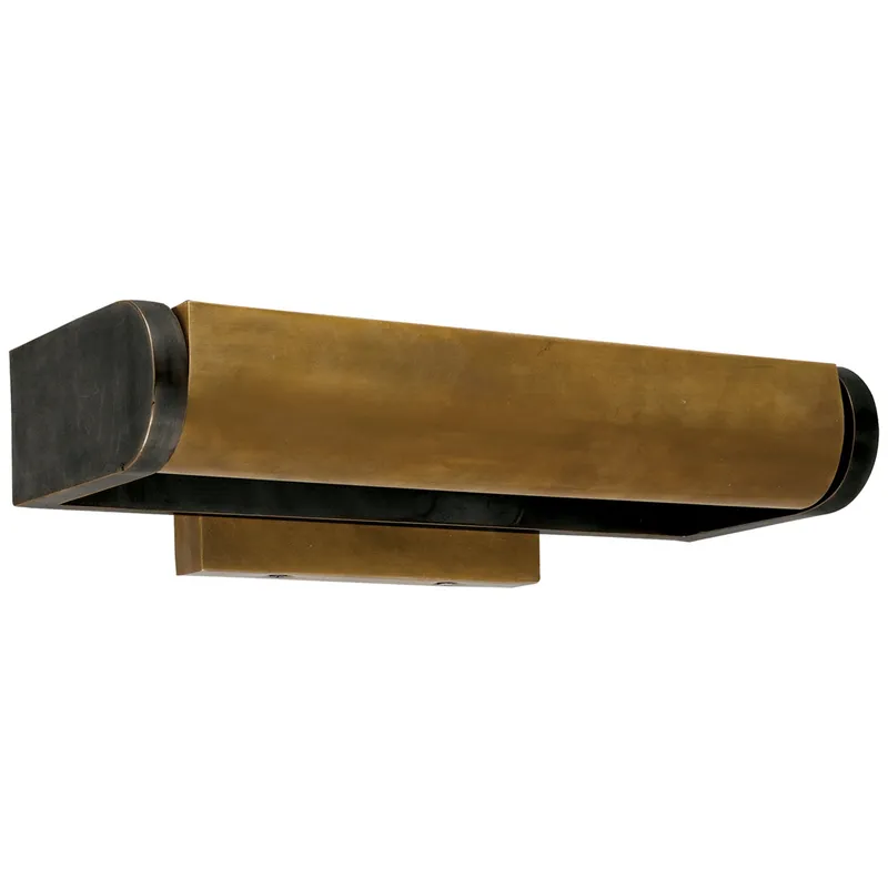 Thomas O'Brien David 12" Art Light in Bronze with Hand-Rubbed Antique Brass Shade Wall Light W12" x H3.75"