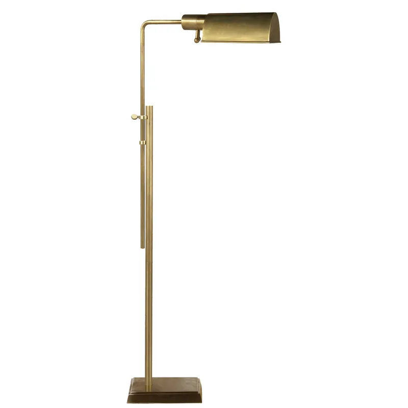 Thomas O'Brien Pask Pharmacy Floor Lamp in Hand-Rubbed Antique Brass H37.5" - 59.5"