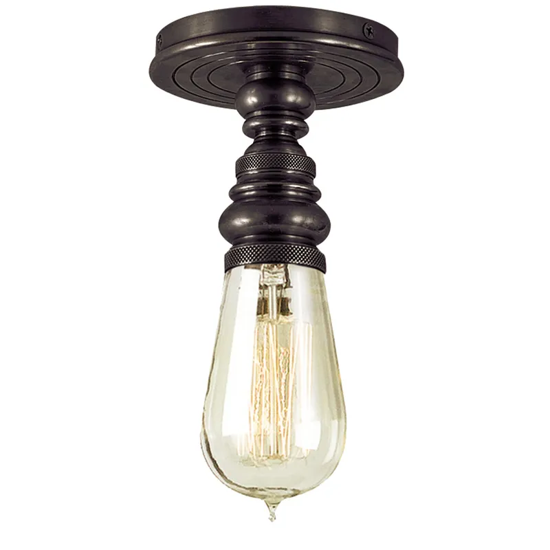 Chapman & Myers Boston Single Flush Mount in Bronze Ceiling Light W5.5" x H8.5"