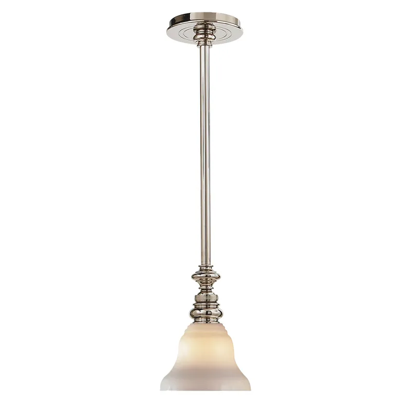 Chapman & Myers Boston Pendant in Polished Nickel with SLEG Shade Ceiling Light W5.75"