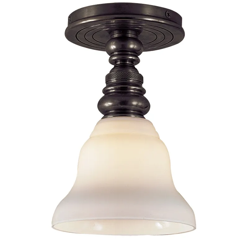 Chapman & Myers Boston Single Flush Mount in Bronze with SLEG Shade Ceiling Light W5.5" x H8.5"