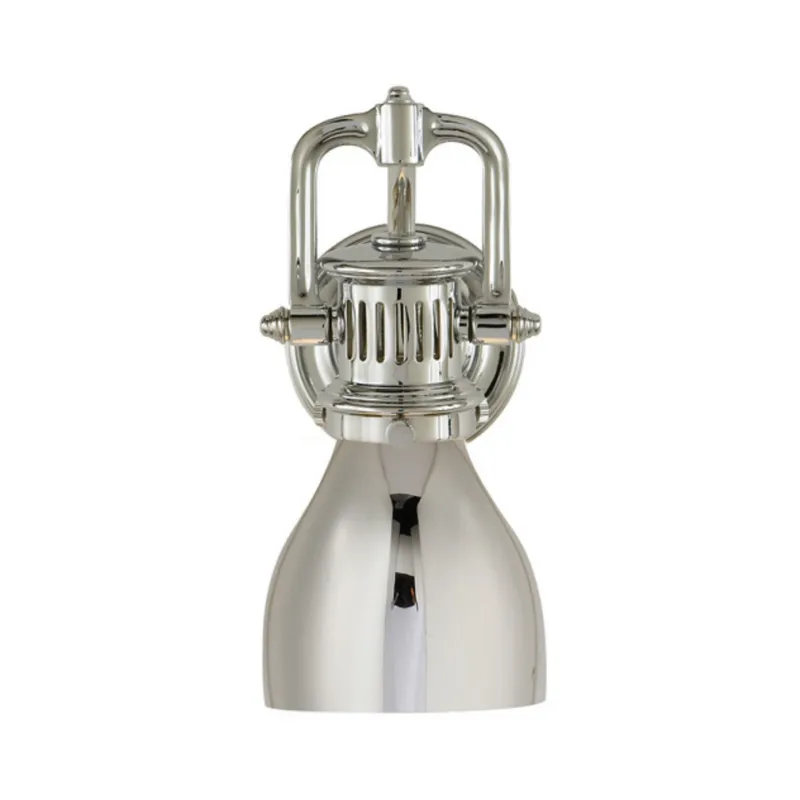 Chapman & Myers Yoke Suspended Sconce in Polished Nickel with Polished Nickel Shade Wall Light W5" x H10.25"