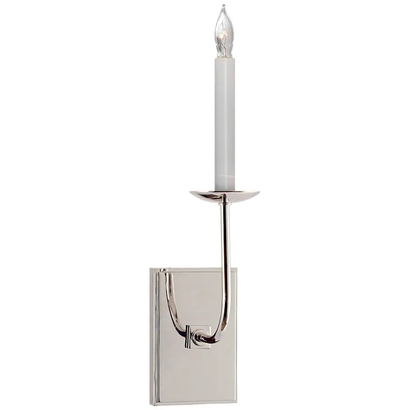 Chapman & Myers TT Single Sconce in Polished Nickel Wall Light W4" x H18"
