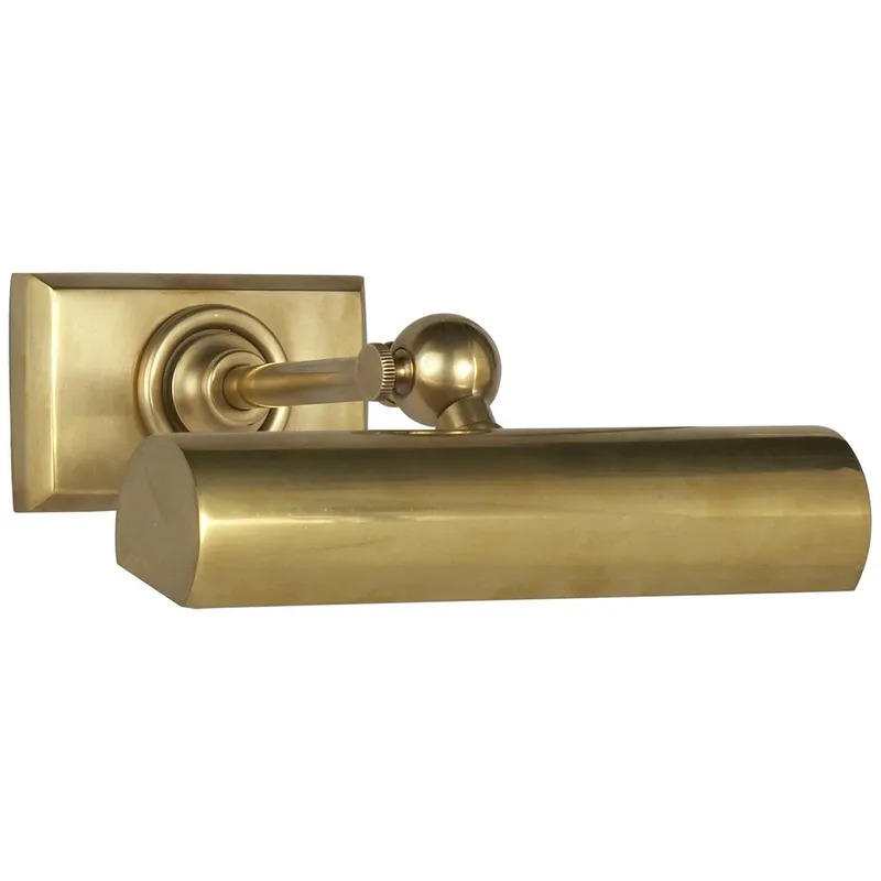 Chapman & Myers 8" Cabinet Maker's Picture Light in Hand-Rubbed Antique Brass Wall Light W8" x H3.5"