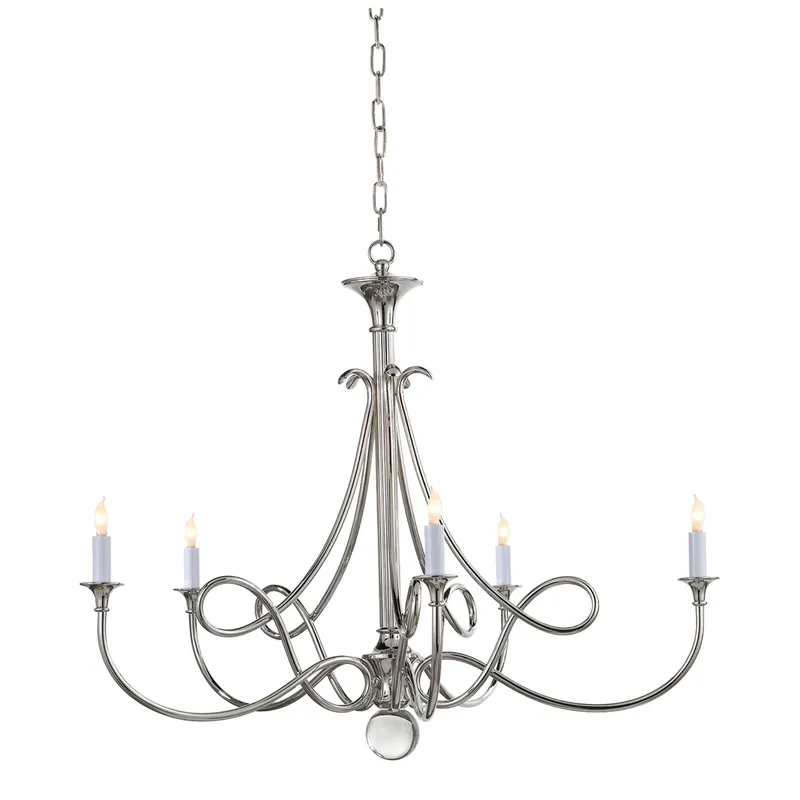 Eric Cohler Double Twist Large Chandelier in Polished Nickel Ceiling Light W36" x H29.75"
