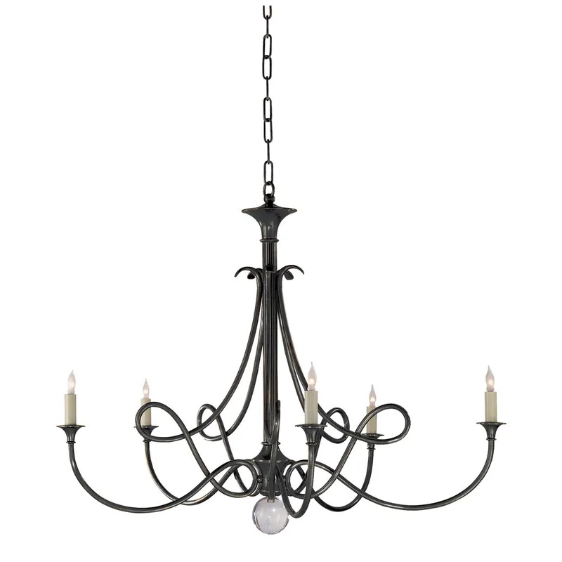 Eric Cohler Double Twist Large Chandelier in Bronze Ceiling Light W36" x H29.75"