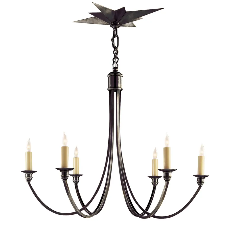 Eric Cohler Venetian Medium Chandelier in Bronze Ceiling Light W27" x H23"