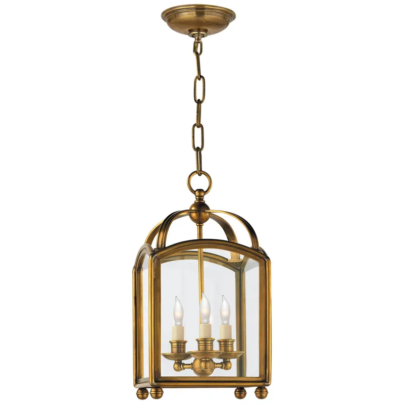 Chapman & Myers Arch Top Mini Lantern in Antique-Burnished Brass Ceiling Light W8.25" x H16.75"